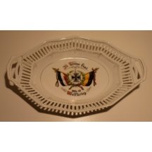 Ozdobná mísa s válečným křížem a vlajkami - 1. světová válka