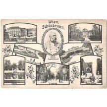 Portrait of Franz Joseph, view on Vienna