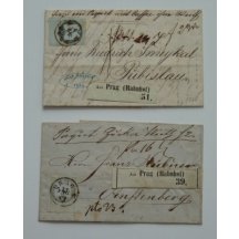 Two railway letters with 5 Kr. fee stamps, stamp Prague