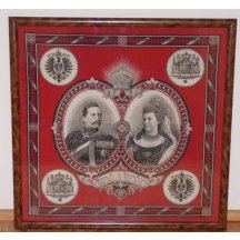 Patriotic scarf - German imperial couple ... Wilhelm and Victoria 
