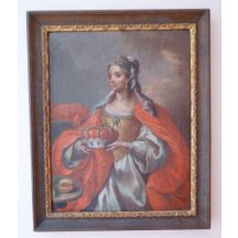 Painted portrait of a young Maria Theresa - extraordinary unique image 