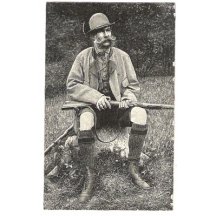 Franz Joseph is sitting at the stock with rifle , well known postcard (2)
