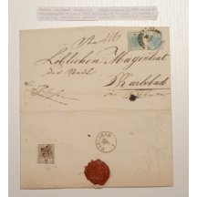 Letter evaluated 2 times 9 Kr. plus 6 Kr., interesting letter 