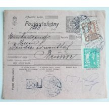 Hungarian postal dispatch of franking Hradcany 