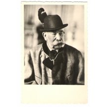 Black and white portrait of emperor in hunting suit