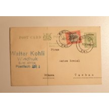 Card , evaluated by overprint stamp to Tachov