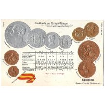 Pohlednice s mincemi- Spanien, Španělsko
