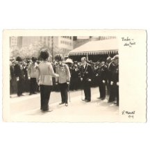 Franz Josef- přivítání představiteli Vídně, vzadu je starosta Vídně- Luger