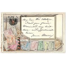 Stamps and eagle - unused postcard (6)