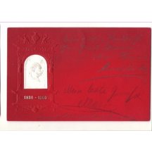 Červený papír s portrétem císaře Franz Josefa 