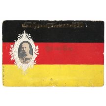 Část písně na německé vlajce s portrétem Franz Josefa