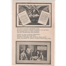 Dvojportrét Franz Josefa na pohlednici s veršovanou básní