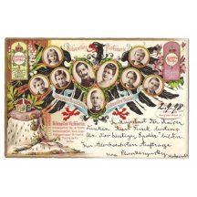 Císařská rodina se symboly císařství