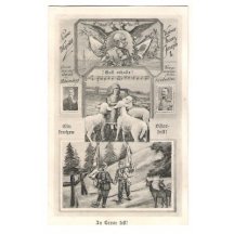 Franz Joseph and generals , soldiers , child with sheeps