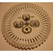 Plate with portrait of Franz Joseph I., Wilhelm II. and marshal Hindenburg