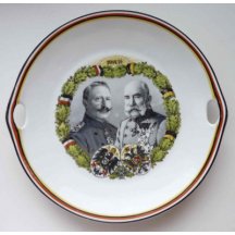 Talíř - dvojportrét Wilhem II. a Franz Josef I. 