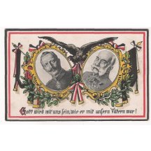 Franz Josef a Wilhelm- nádherná barevná pohlednice