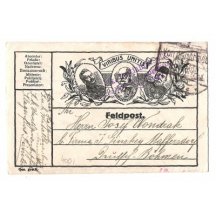 Triple portrait of alliance , field postcard