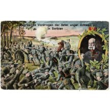 Fight against Serbs - portrait of Franz Joseph