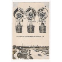 Portraits of emperors in airborne balloons - Austria , German and Russia