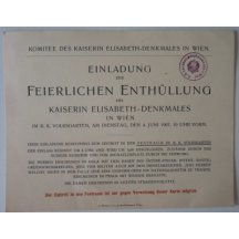 Invitation to open the memorial of empress Elisabet, extraordinary 