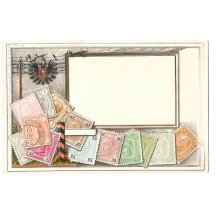 Stamps and eagle - unused postcard (4)