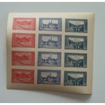 Print sheet , three values of stamps