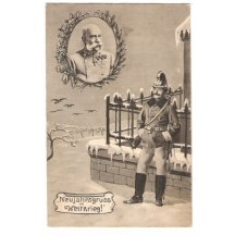 Franz Joseph and soldier on guard