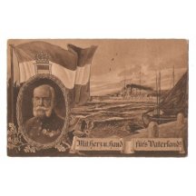 Franz Joseph , battleship is sailing away from the port