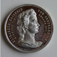 Stříbrná medaile s portrétem císařovny a královny Elisabeth
