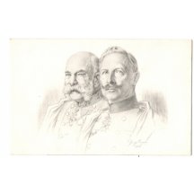 Jednoduché černobílé portréty Wilhelma a Franz Josefa
