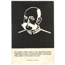 Black and white caricature of Franz Joseph
