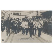 Emperors Franz Joseph and Wilhelm , people in parade