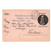 Franz Joseph in round frame , description in two languages 3