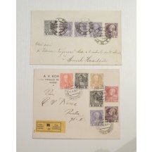 Two extraordinary correspondence letter with reprinted stamps