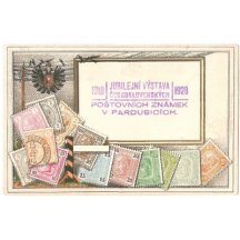 Stamps and eagle - unused postcard