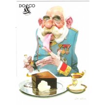 Modern copy of caricature - Franz Joseph eat cake