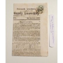 Newspaper evaluated by 15Kr. fee stamp