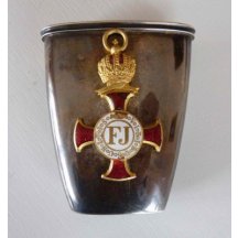 Patriotika - stříbrný pohárek a Zlatý záslužný kříž 