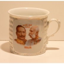 Vroubkovaný hrneček s portréty dvou císařů