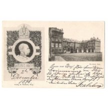 Portrait of emperor Franz Joseph and greeting from Prague