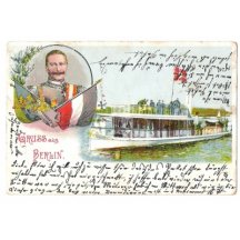 Greetings from Berlin , emperor Wilhelm II. and steamer 