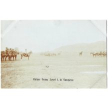 Císař František Josef I. na koni v Sarajevu 