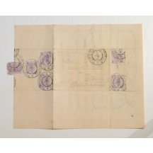 Letter evaluated with 6 times 1 Hel. post stamp