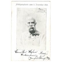 Památeční karta z 2.prosince 1898, portrét Franz Josefa