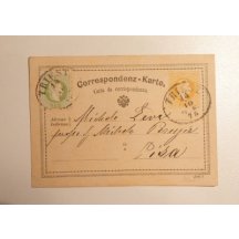 Yellow one , evaluated by 3 Kr stamp - Italian version with stamp Triest