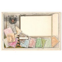 Stamps and eagle - unused postcard (2)