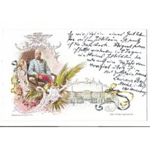 Portrait of emperor Franz Joseph and wiev at Vienna