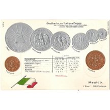 Pohlednice s mincemi- Mexico, Mexiko