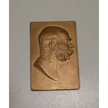 Bronzová válečná plaketa s císařem Františkem Josefem